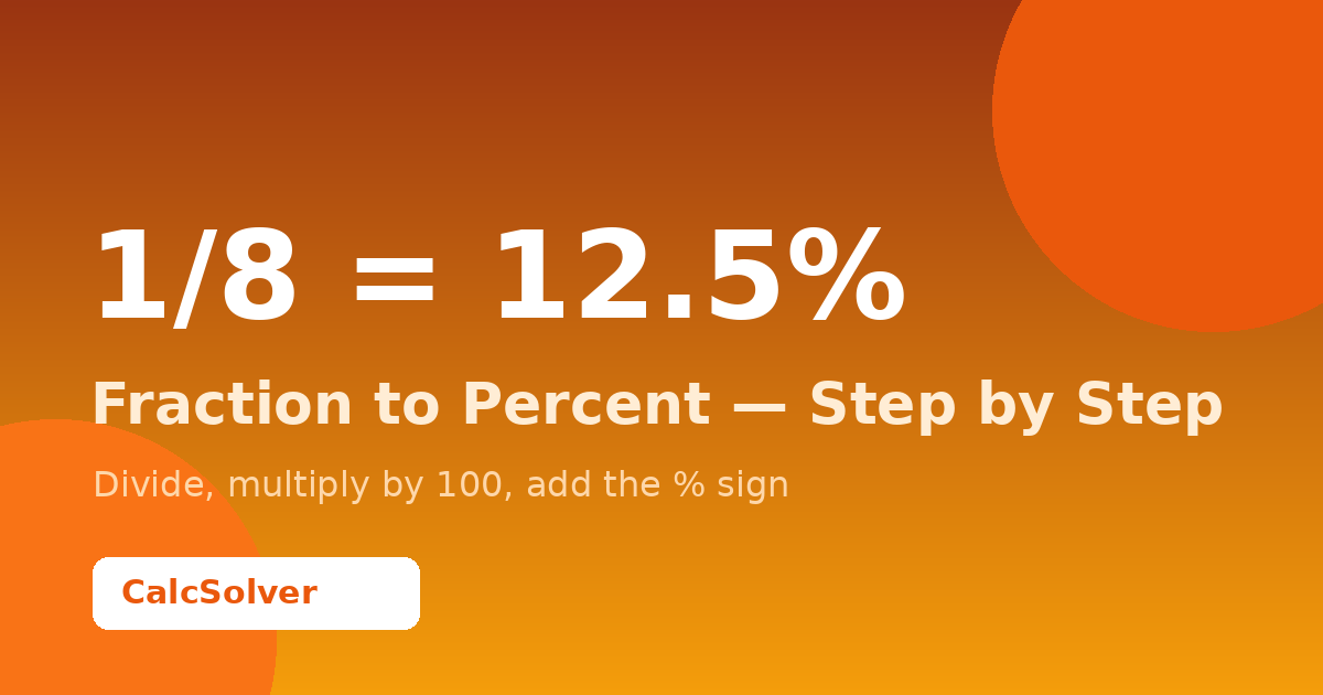 What is 1/8 as a Percent? (Answer + Easy Steps) | CalcSolver