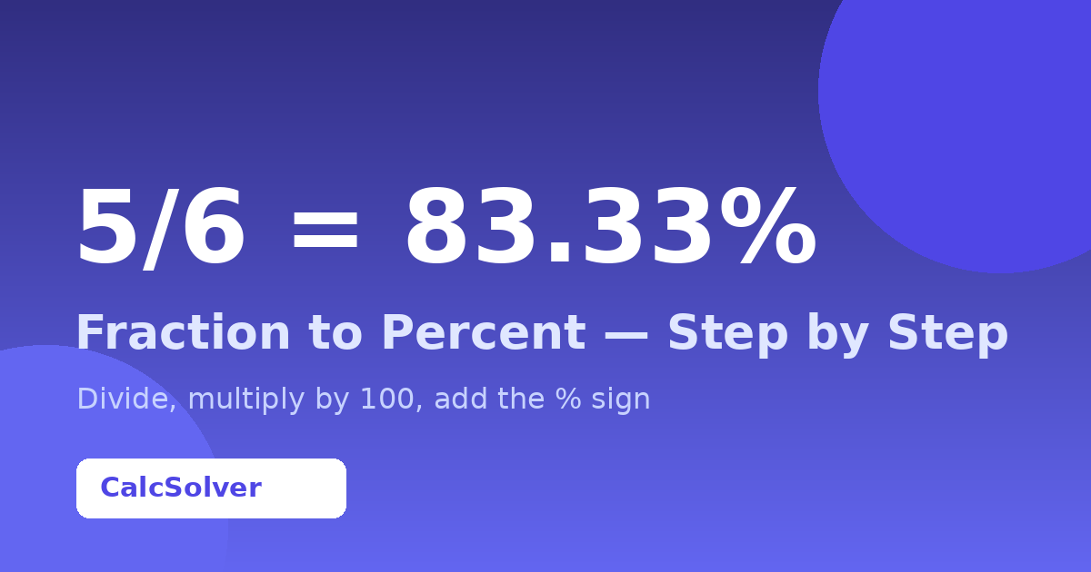 What is 5/6 as a Percent? (Answer + Easy Steps)