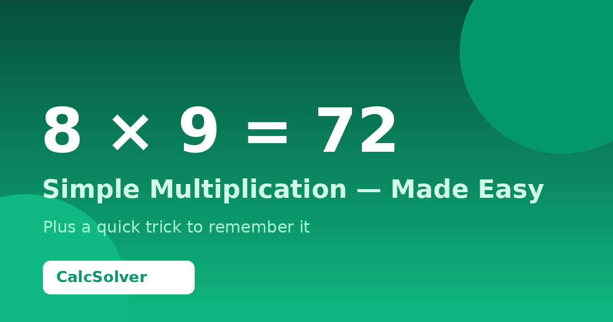 What is 8 Times 9 (8×9)? (Answer + Easy Tricks)