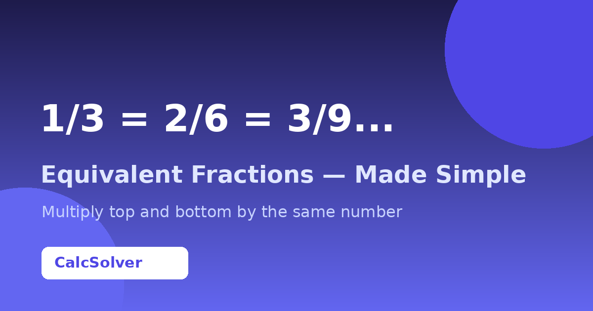 Which Fraction is Equivalent to 1/3? (Full List + Examples)